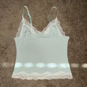 Lioness Light Blue and White Lace Camisole